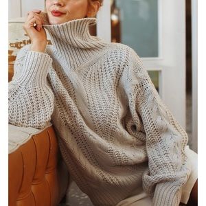 Cable Knit Turtle Neck Lela Sweater